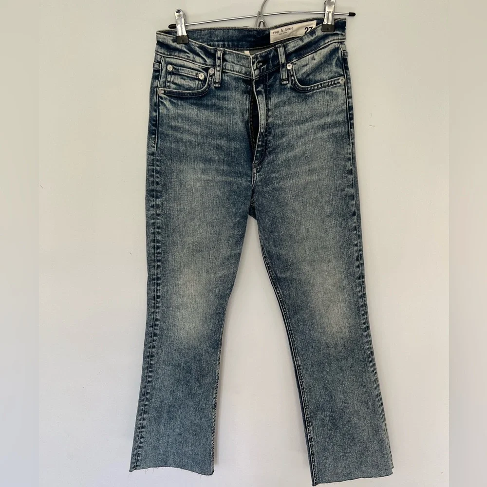 ☀️Rag & Bone Nina High-Rise Ankle Flare Jeans in Pearl - Picture 10 of 16